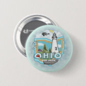 Ohio Lighthouse pin-knop Ronde Button 5,7 Cm (Voorkant /achterkant)