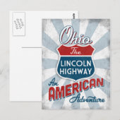 Ohio Lincoln Highway  America Briefkaart (Voorkant / Achterkant)