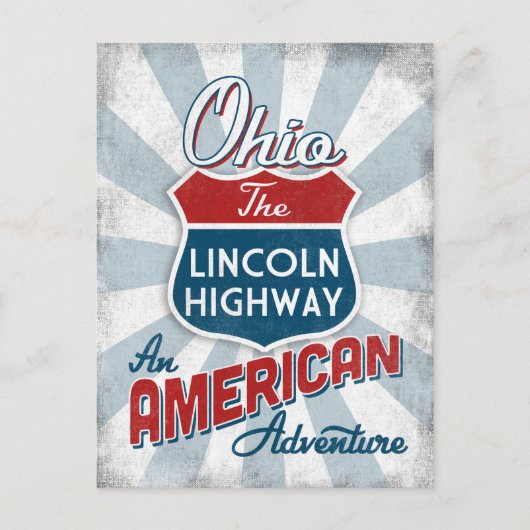 Ohio Lincoln Highway  America Briefkaart (Voorkant)