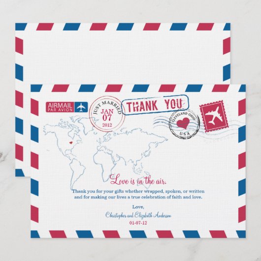 Ohio Luchtpost Huwelijk Bedankt (Voorkant / Achterkant)