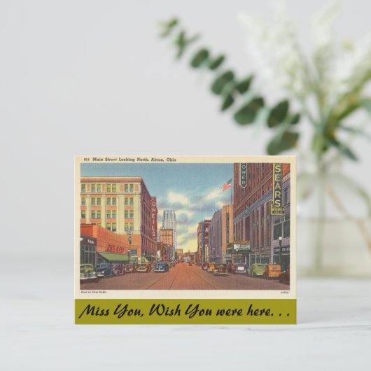 Ohio, Main Street, Akron Briefkaart (Staand voorkant)