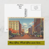 Ohio, Main Street, Akron Briefkaart (Voorkant / Achterkant)