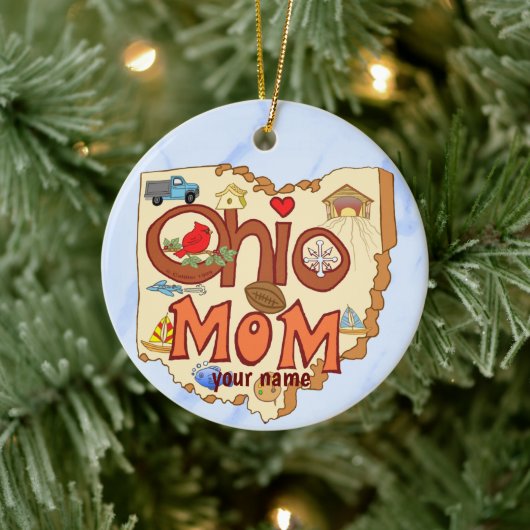 Ohio Mama Keramisch Ornament (Boom)