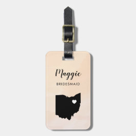 Ohio Map Bagagelabel, Wedding Party Welcome Bagagelabel