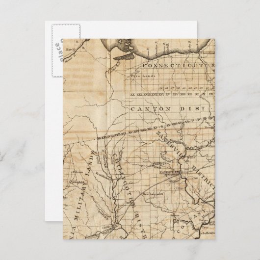 Ohio Map Briefkaart (Voorkant / Achterkant)