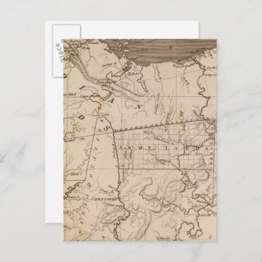 Ohio Map door Arrowsmith Briefkaart (Voorkant / Achterkant)