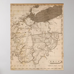 Ohio Map door Arrowsmith Poster