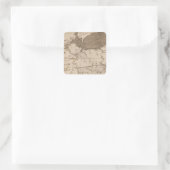Ohio Map door Arrowsmith Vierkante Sticker (Tas)