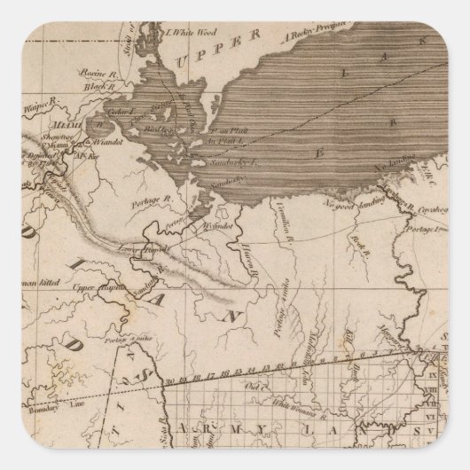 Ohio Map door Arrowsmith Vierkante Sticker (Voorkant)