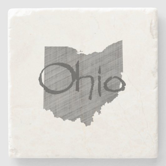 Ohio Map - grijs krijt Stenen Onderzetter (Voorkant)