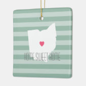 Ohio Map Home State Love met Custom Heart Keramisch Ornament (Links)