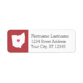 Ohio Map Home State Love met optioneel hart Etiket (Voorkant)