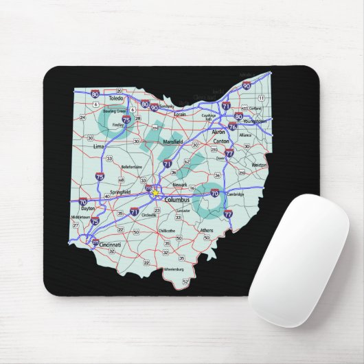 Ohio Map Mousepad Muismat (Met muis)