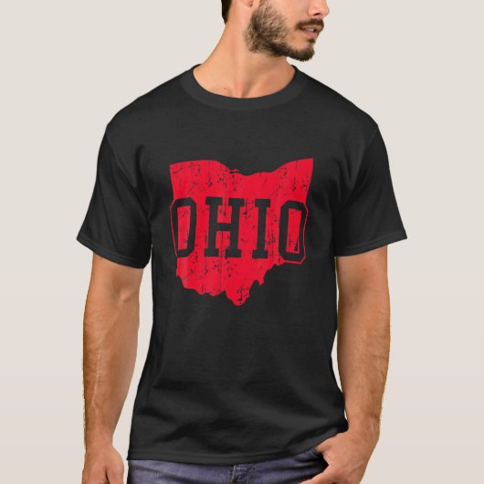 Ohio Map OH Home Shape State Buckeye State T-shirt (Voorkant)