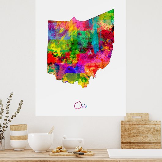 Ohio Map Poster (Keuken)