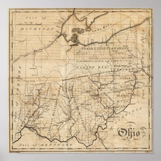 Ohio Map Poster (Voorkant)