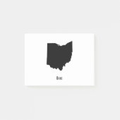 Ohio Map - Zwarte en Witte Modern Ohio Map Post-it® Notes (Voorkant)