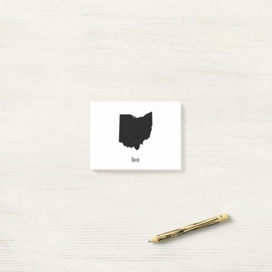 Ohio Map - Zwarte en Witte Modern Ohio Map Post-it® Notes (Op bureau)