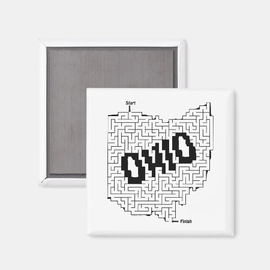 Ohio Maze Puzzle Magneet (Voorkant / Achterkant)