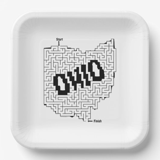 Ohio Maze Puzzle Papieren Bordje (Voorkant)
