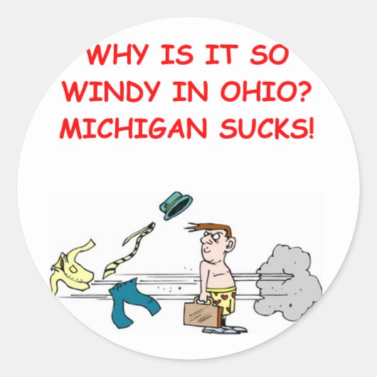 ohio michigan-grap ronde sticker (Voorkant)