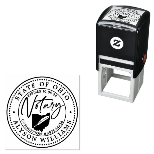 Ohio Modern Notaris Zelfinktende Stempel (In situ)