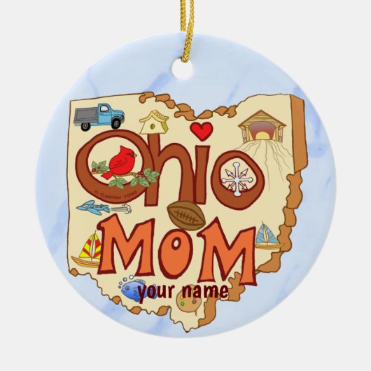 Ohio Moeder Keramisch Ornament (Voorkant)