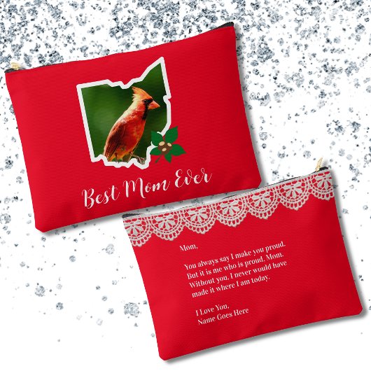 Ohio Mom Kardinaal Custom Moederdag toilettas Etui