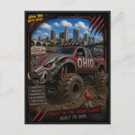 Ohio Monster Truck Off Road Kunst Briefkaart