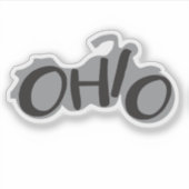 Ohio Motorfiets ontwerp met staat naam Sticker (Voorkant)