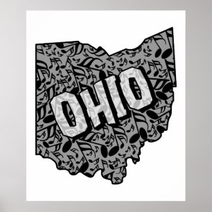 Ohio-Muzieknoten Poster