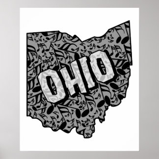 Ohio-Muzieknoten Poster