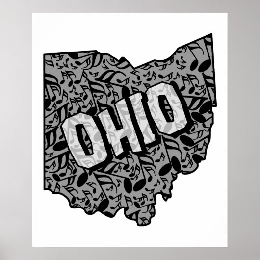 Ohio-Muzieknoten Poster (Voorkant)