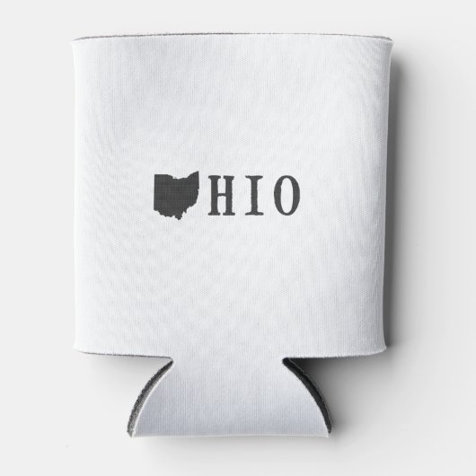Ohio Naam met State Shaped Letter Blikjeskoeler (Voorkant)