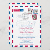 Ohio naar Mexico Airmail | BRUILOFT Kaart (Voorkant / Achterkant)