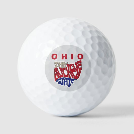 Ohio Nickname Word Art Golfballen (Voorkant)