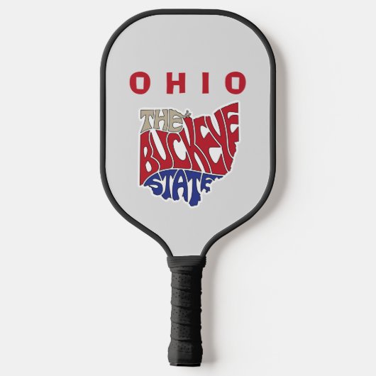 Ohio Nickname Word Art Pickleball Paddle (Achterkant)