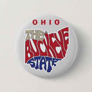 Ohio Nickname Word Art Ronde Button 5,7 Cm