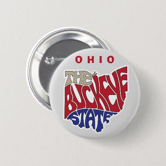 Ohio Nickname Word Art Ronde Button 5,7 Cm (Voorkant /achterkant)
