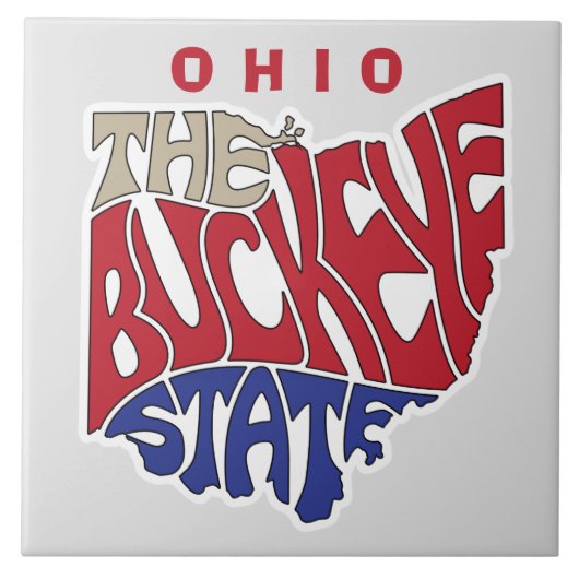 Ohio Nickname Word Art Tegeltje (Voorkant)