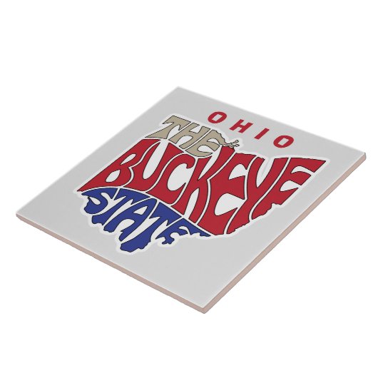 Ohio Nickname Word Art Tegeltje (Zijkant)