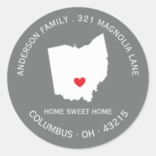 OHIO   Nieuwe sticker van label voor thuisadres