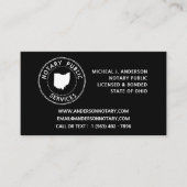 Ohio Notary Public Services Visitekaartje (Voorkant)