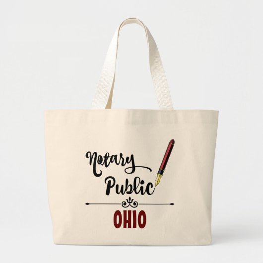 Ohio Noterende Openbare Inkt Pen Grote Tote Bag (Voorkant)