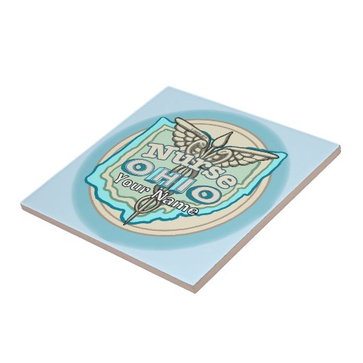 Ohio Nurse Caduceus Tile Tegeltje (Zijkant)
