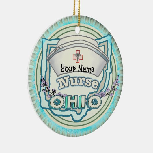 Ohio Nurse Keramisch Ornament (Rechts)