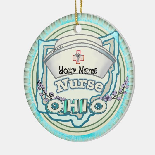 Ohio Nurse Keramisch Ornament (Links)