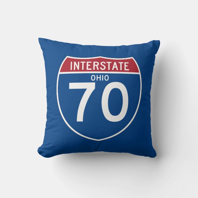 Ohio OH I-70 Interstate Highway Shield - Kussen (Voorkant)