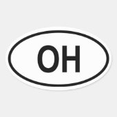 Ohio "OH" Ovale Sticker (Voorkant)