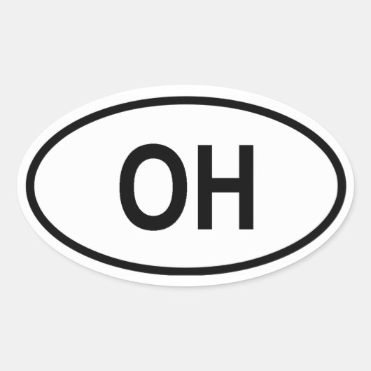 Ohio "OH" Ovale Sticker (Voorkant)